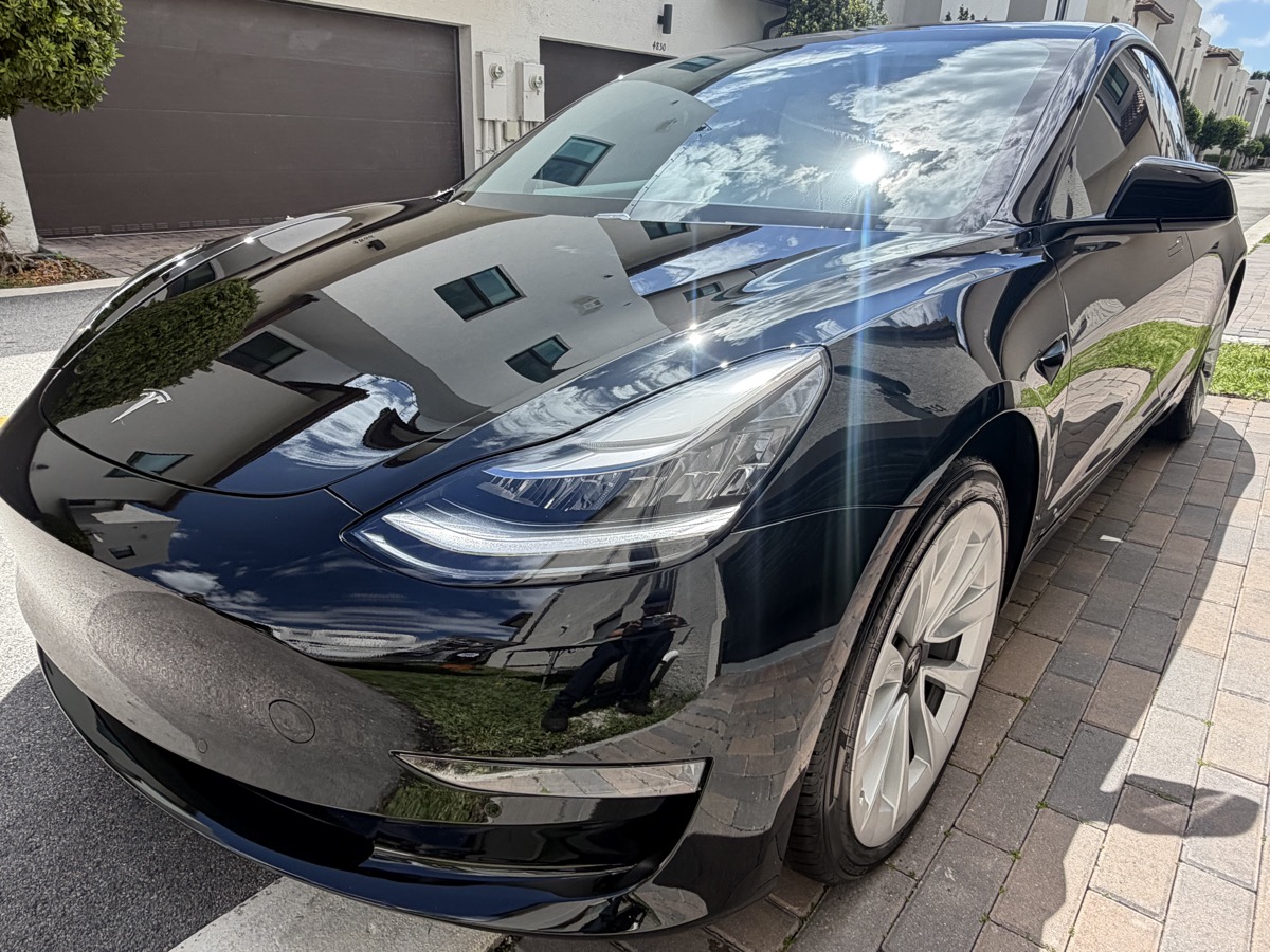 Tesla Model 3 paint correction Brickell Miami
